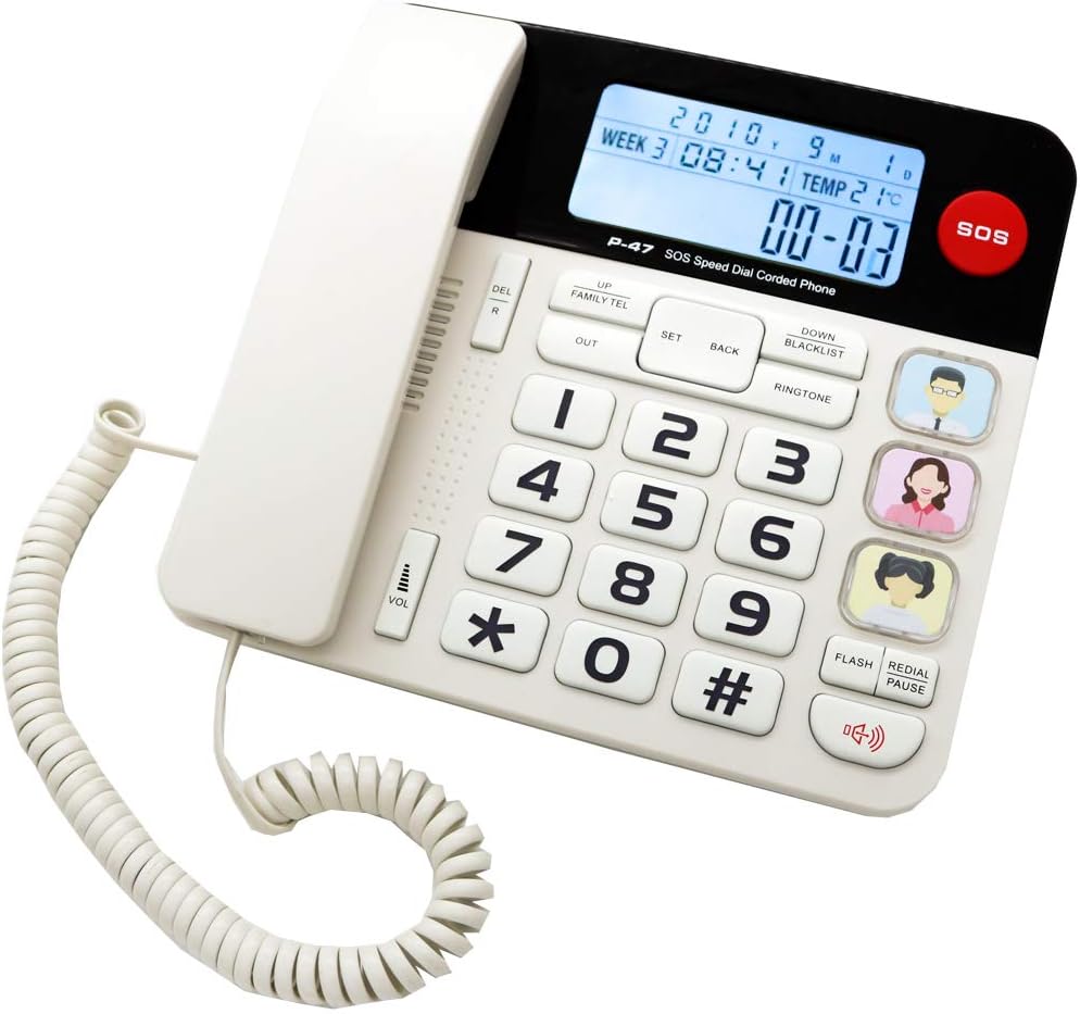 Corded Phones with Big Button, Caller ID, Amplified Phones, Pack of 2 G852052