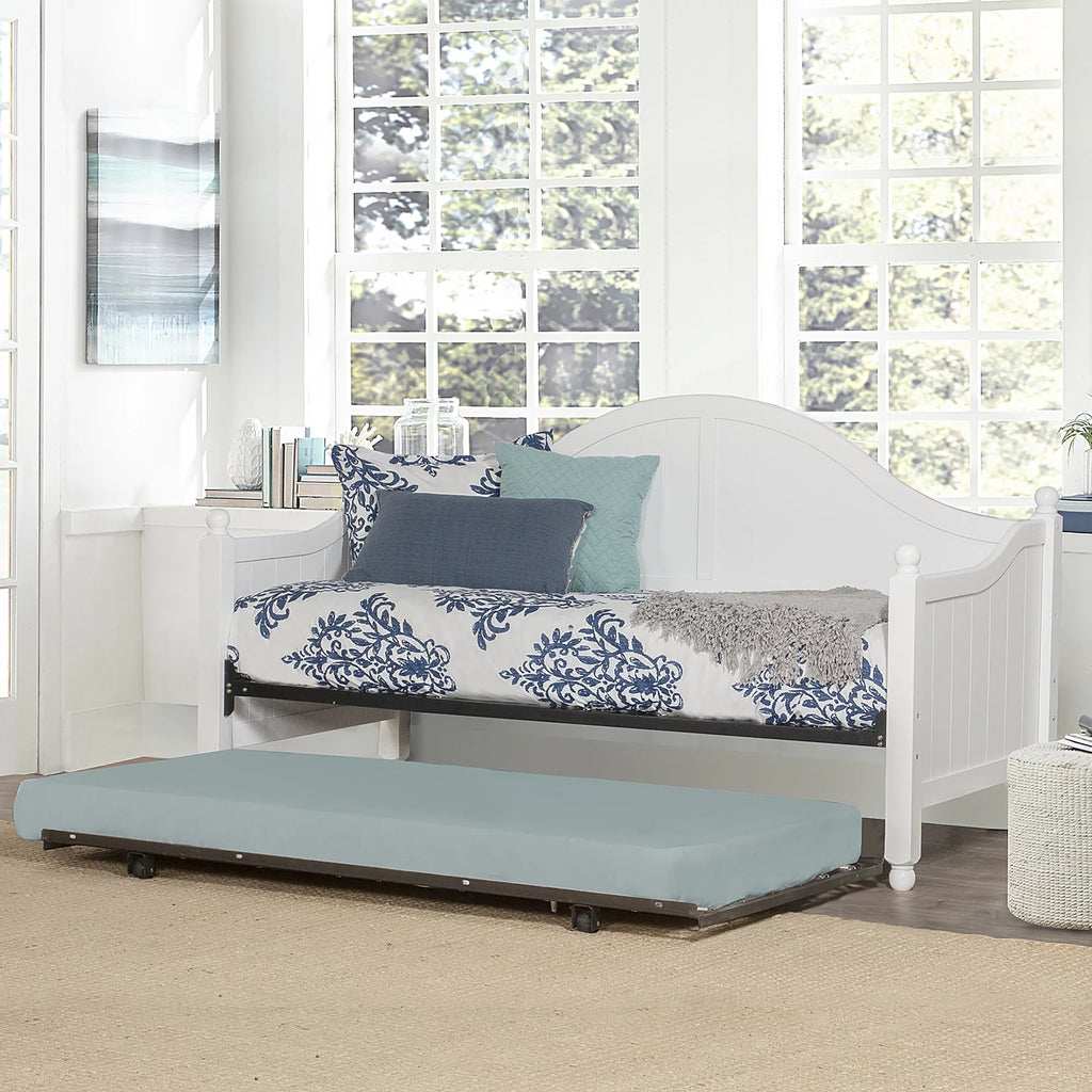 White Wood Twin Daybed with Trundle Q38116