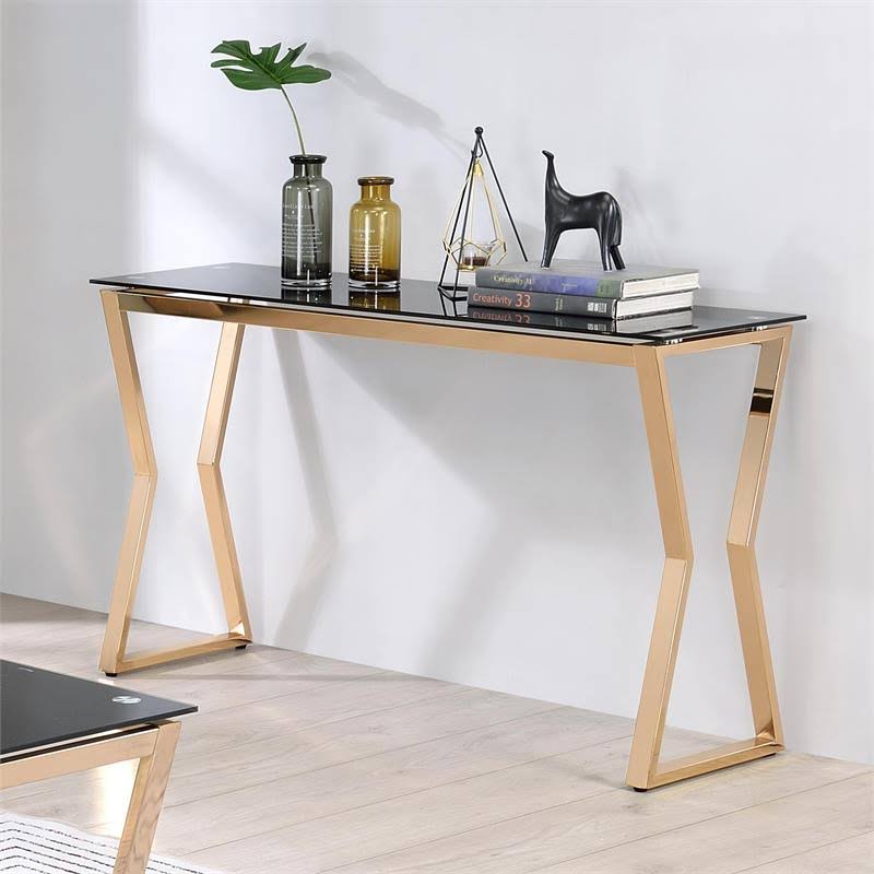 Black Glass Top Console Table H861509
