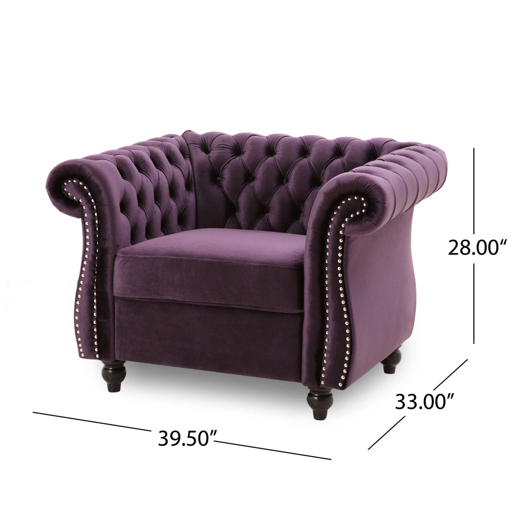 Dark Gray Velvet Club Chair L103069