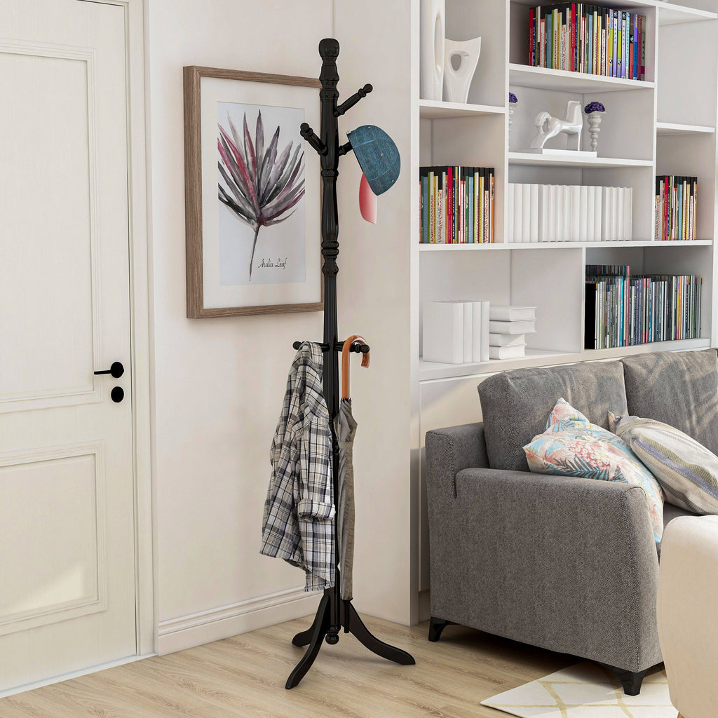 White Solid Wood Coat Rack P55841