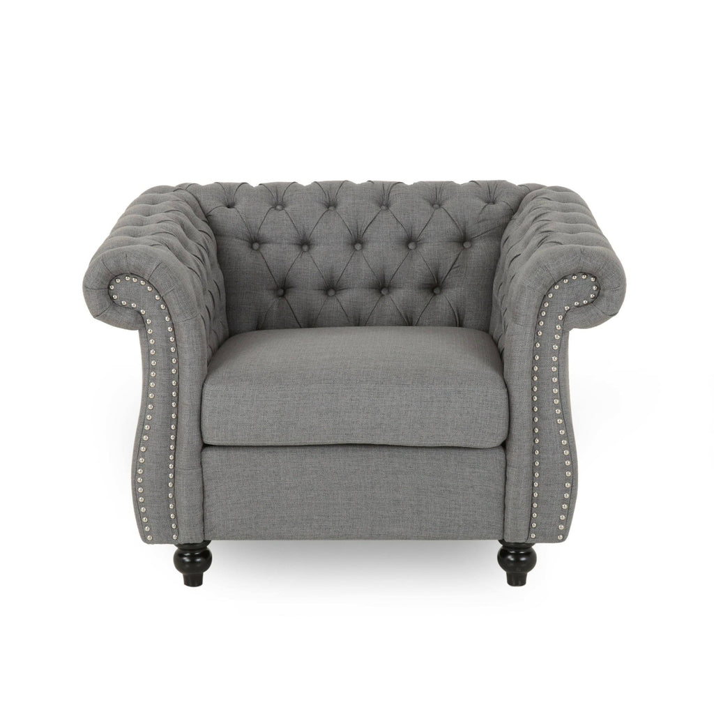 Dark Gray Velvet Club Chair L103069