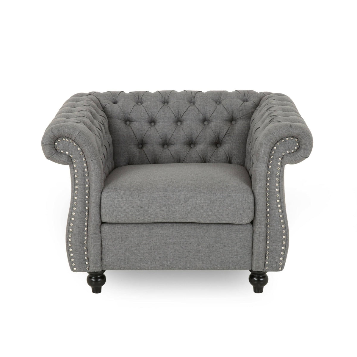 Dark Gray Velvet Club Chair L103069