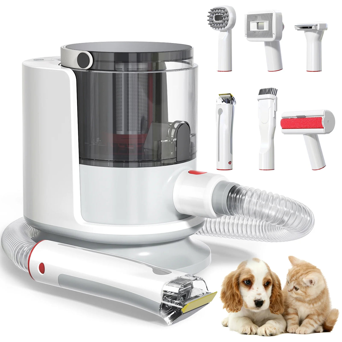 Dog Grooming Vacuum Kit with Clipper & Brush H714