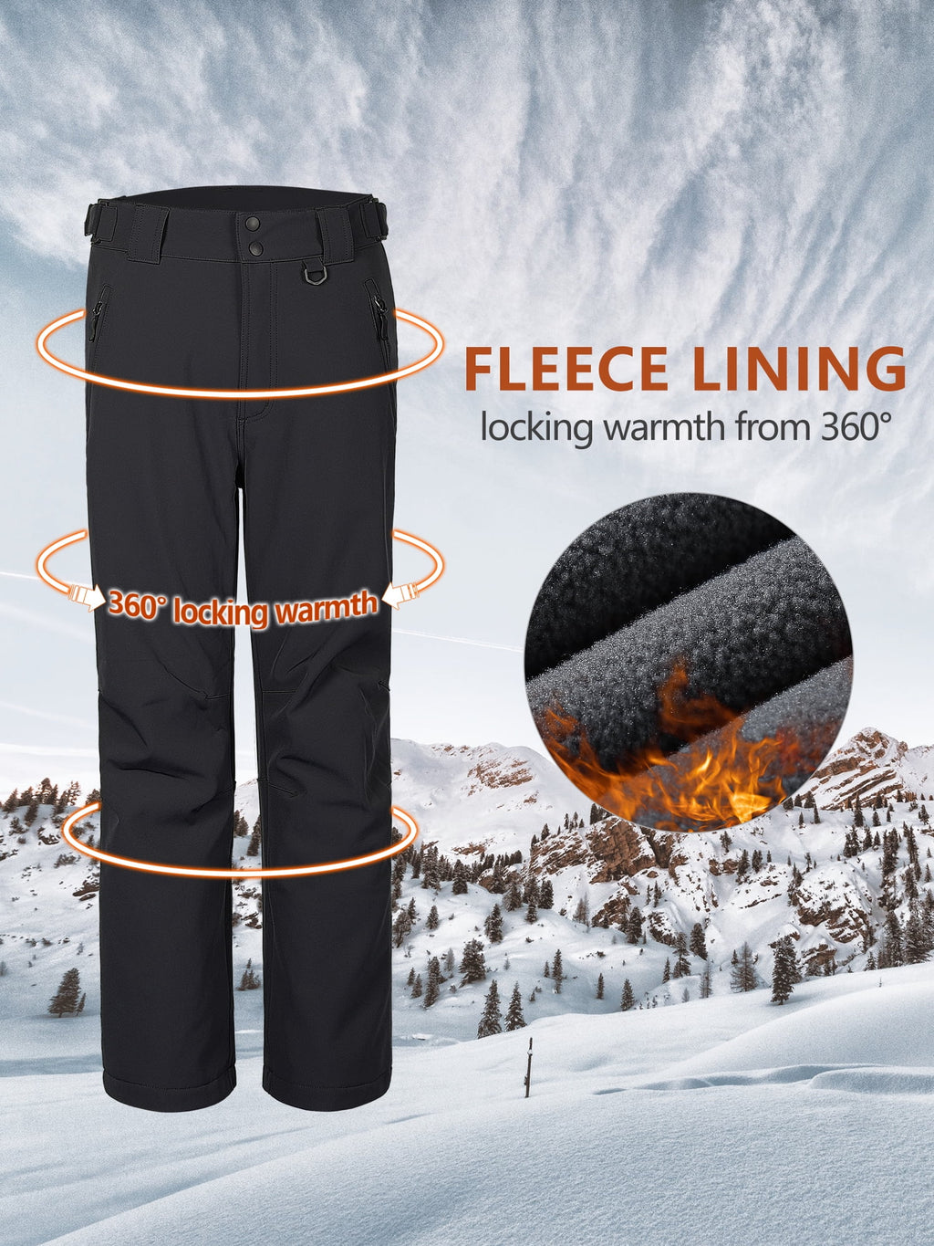 Fleece Lined Waterproof Snow Pants R85893