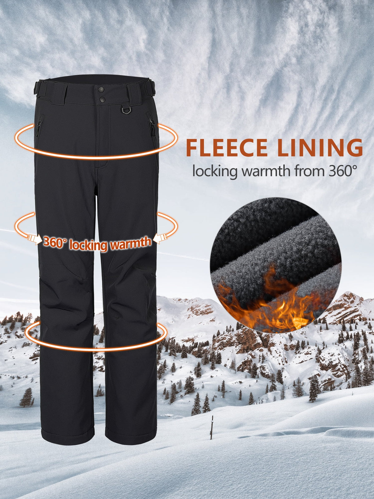Fleece Lined Waterproof Snow Pants R85893