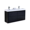 60 in. Black Double Sink Free Standing Bathroom Vanity S16842