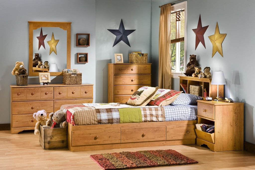 Country Pine Bookcase Headboard V613