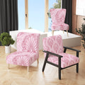 Pink Damask Upholstered Accent Chair and Arm Chair Z379069