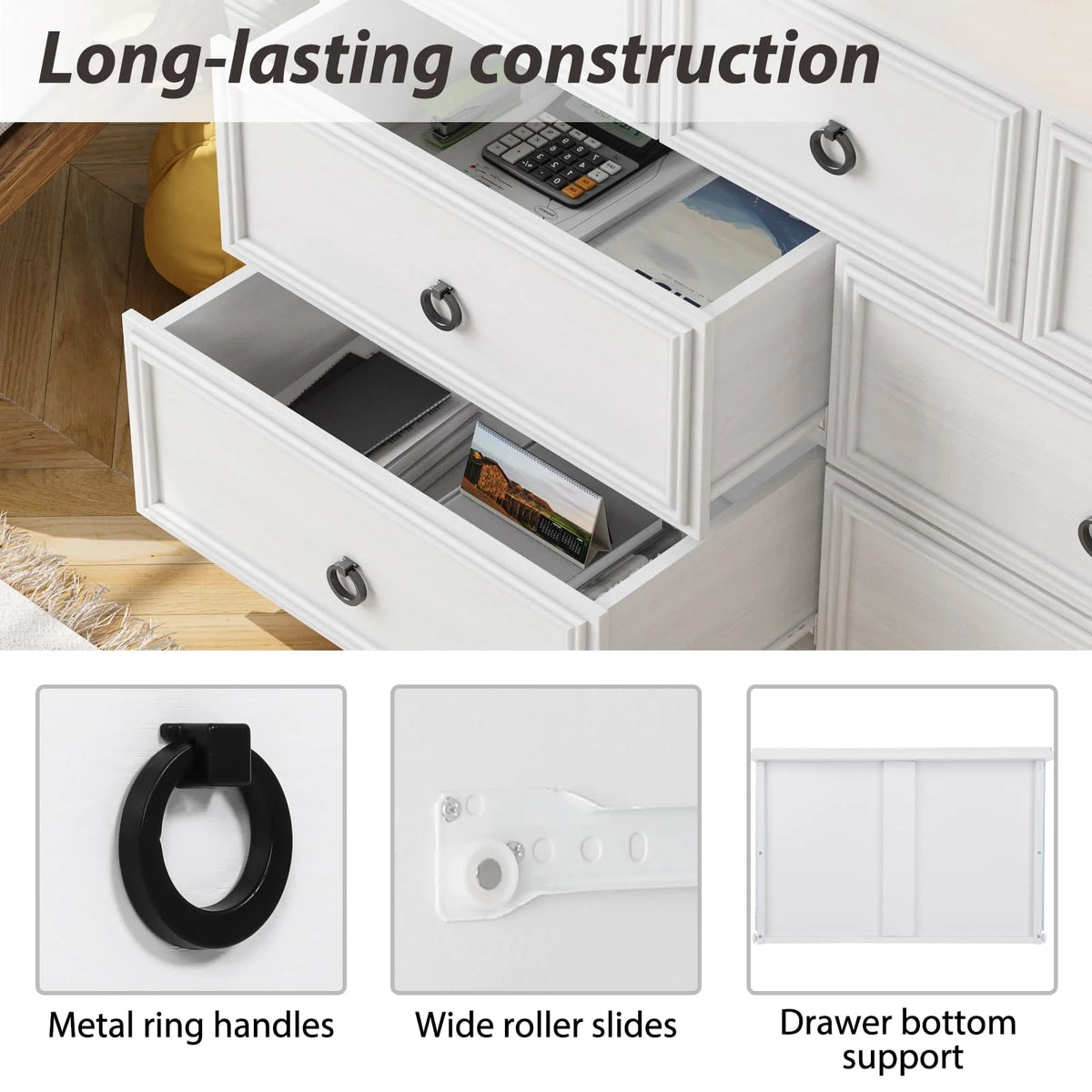 7 Drawer Gray Dresser M395