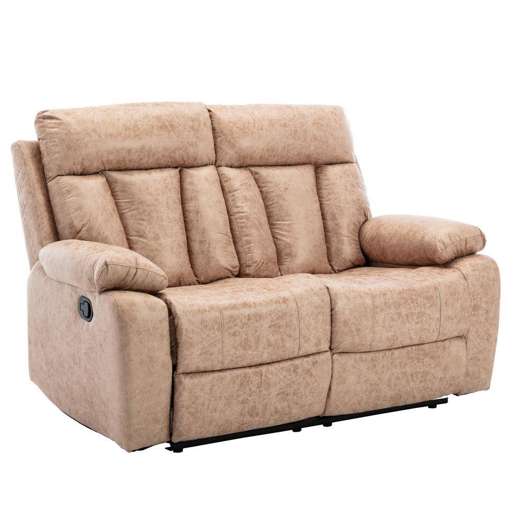 Gray Microfiber Reclining 2 Seat Loveseat C316