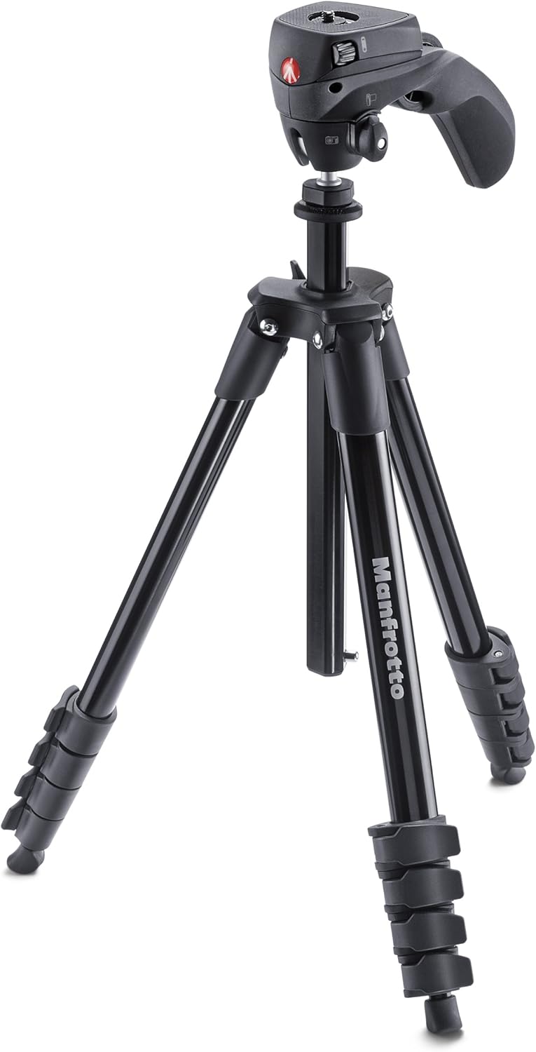 Compact Light Aluminum 4-Section Tripod Kit with Ball Head, Black, Pack of 2 M58149