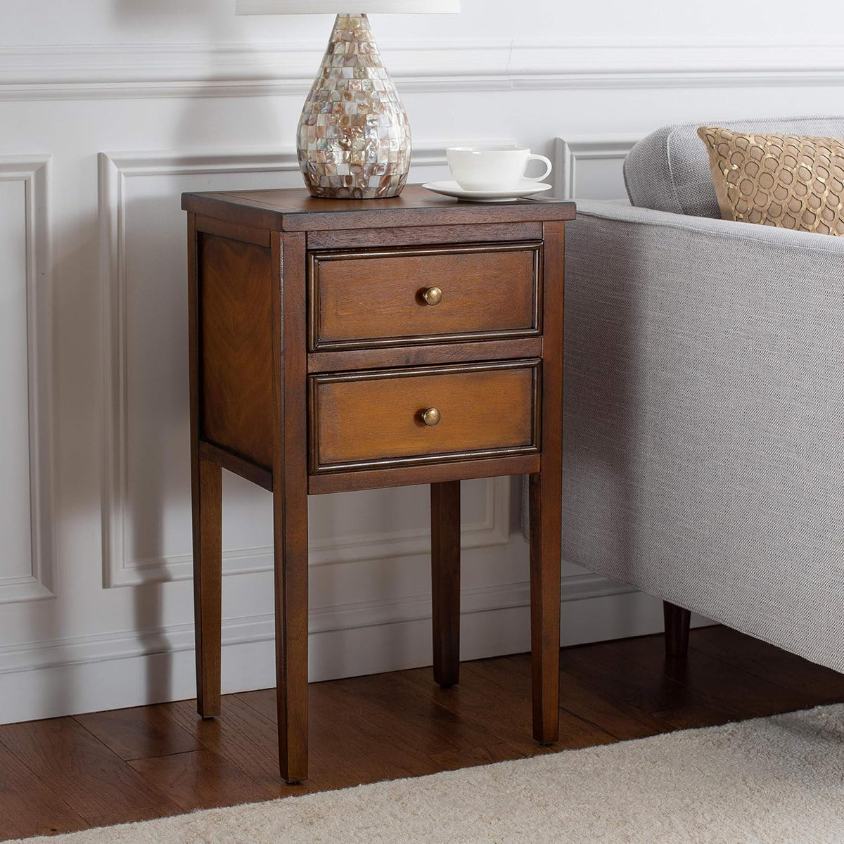 French Grey End Table Y3319