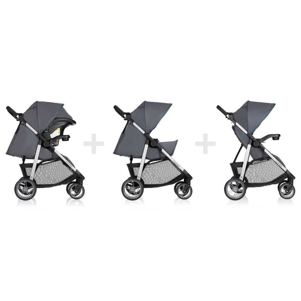 Atlantic Chevron Blue Travel System with Infant Car Seat Y678