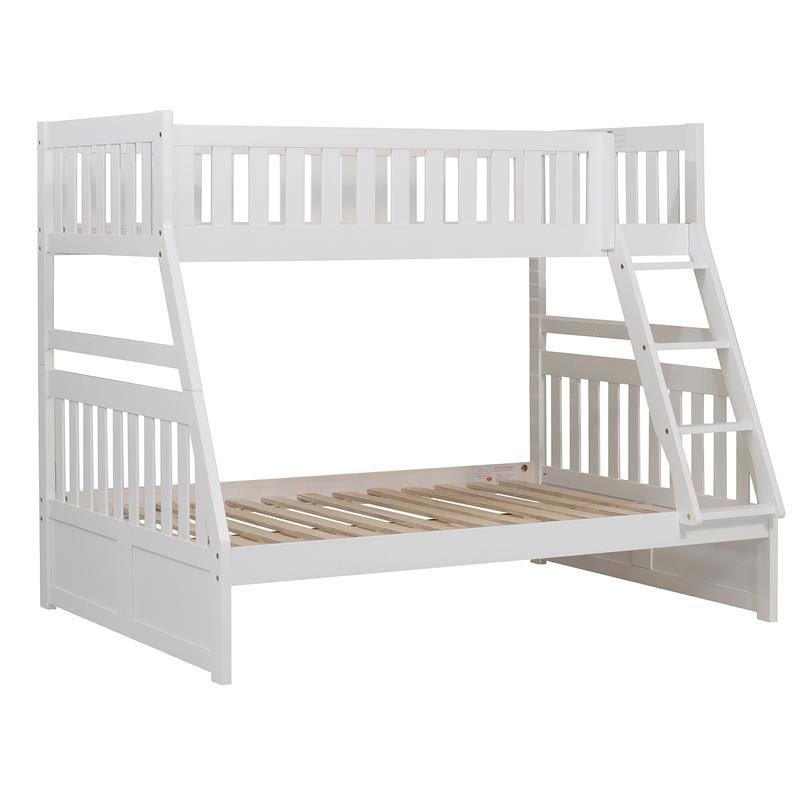 White Twin Over Full Wood Bunk Bed D8262