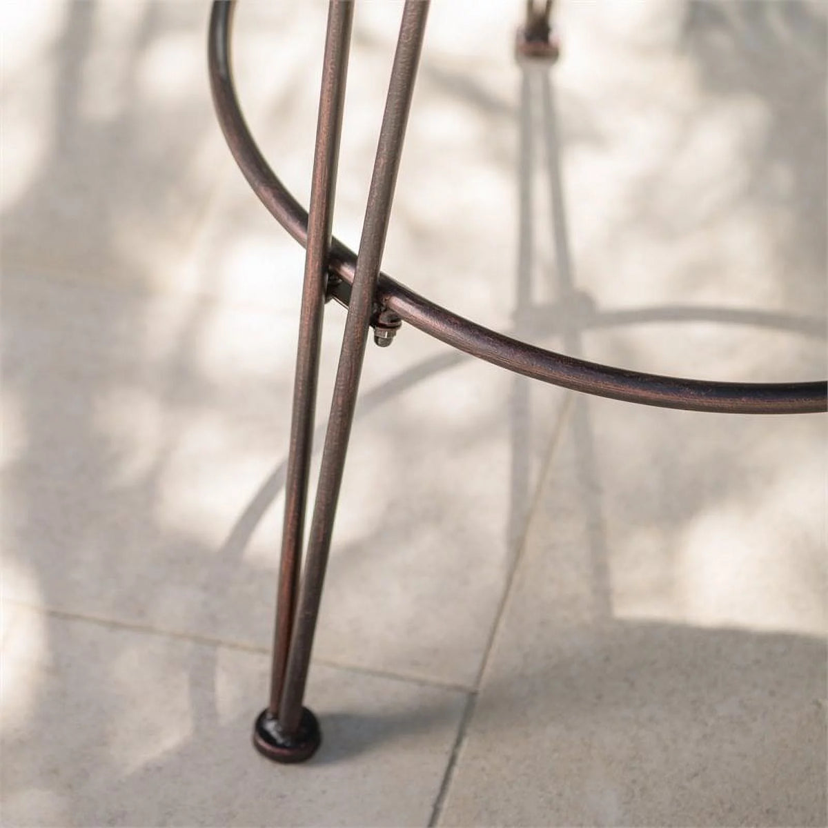 Wicker Barstool with Black Brush Copper Iron Frame Set of 2 A7329