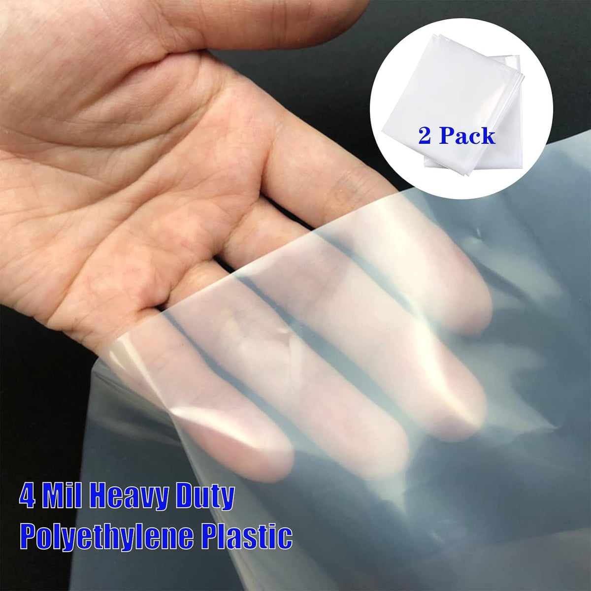 2 Packs 4 mil Thick Polyethylene Mattress Bag, California King X5274