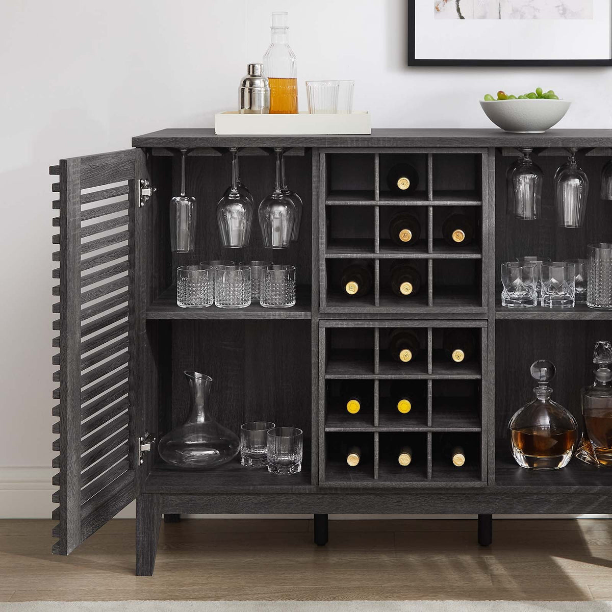 Charcoal Bar Cabinet H24149