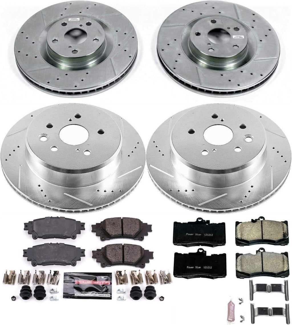 Z23 Carbon Fiber Brake Pads with Drilled & Slotted Brake Rotors Kit P820495