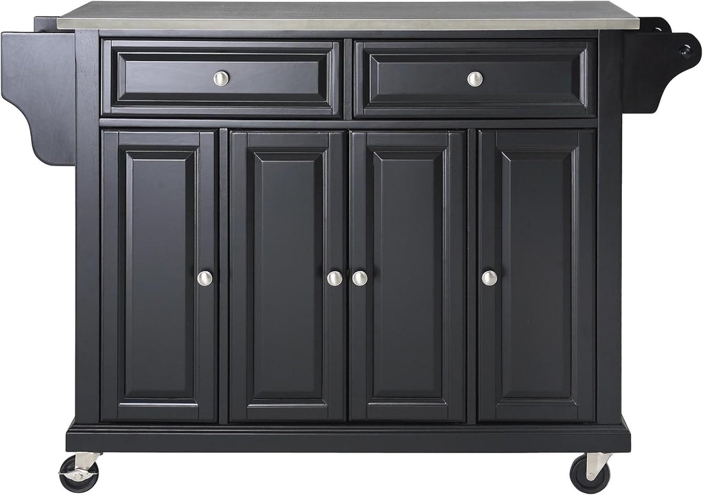 White Full Size Kitchen Cart with Solid Granite Top C26134