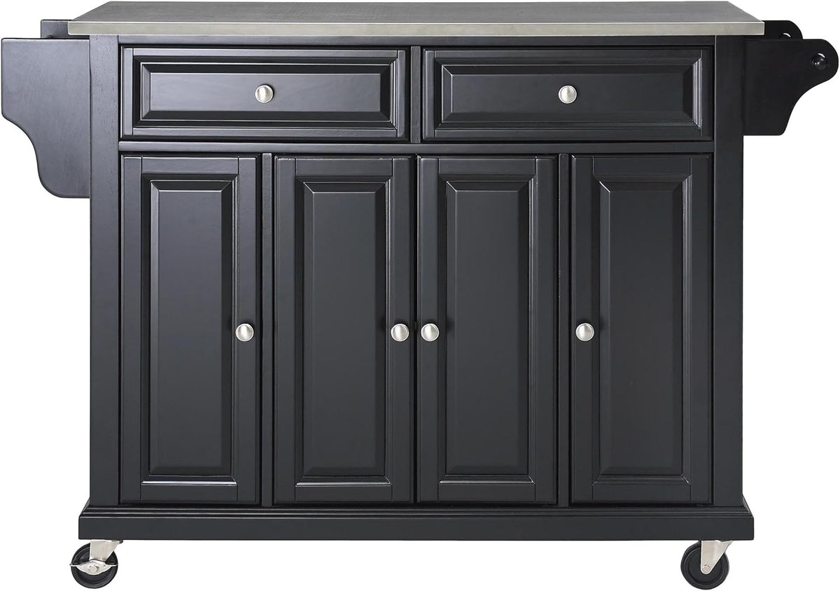 White Full Size Kitchen Cart with Solid Granite Top C26134