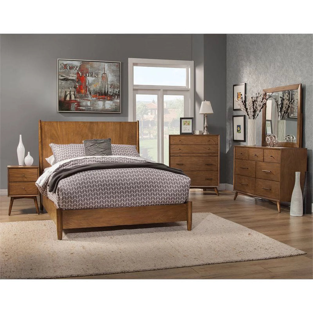 3 Piece Small TV Console Full Size Panel Bed & Nightstand I9652