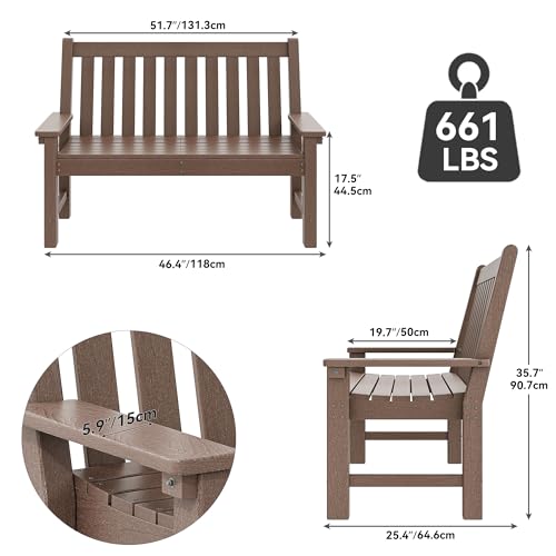 Blue HDPE Garden Bench J5866