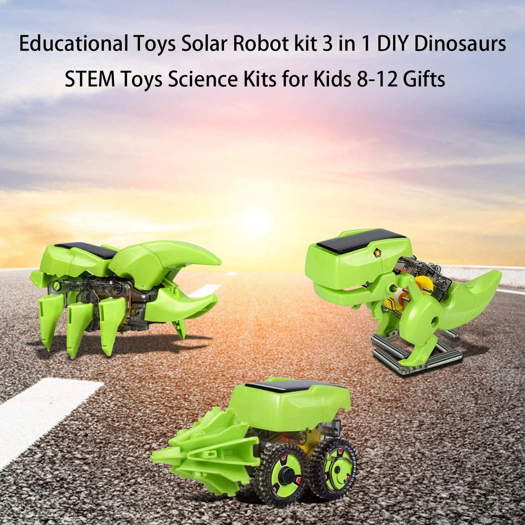 STEM Robots Building Educational Toys Science Kit 3 in 1 Solar Dinosaur Desk Robot O567433