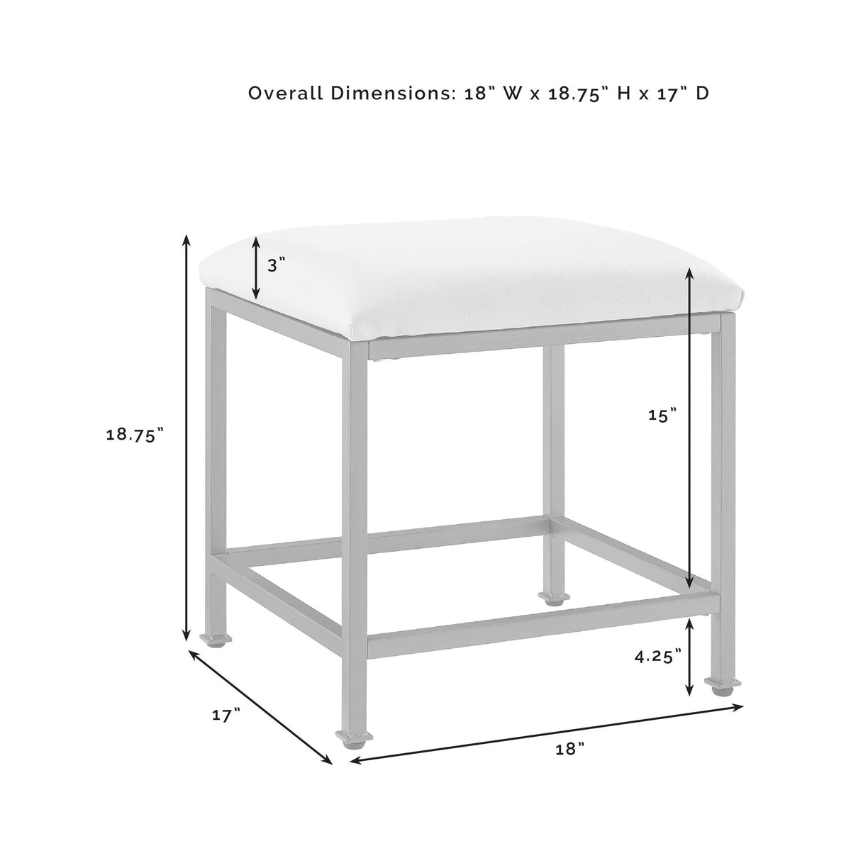 Soft Gold Vanity Stool B72089