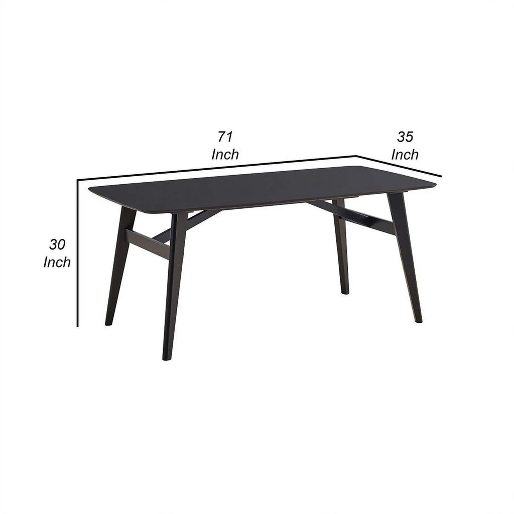 71 Inch Black Wood Dining Table S41264