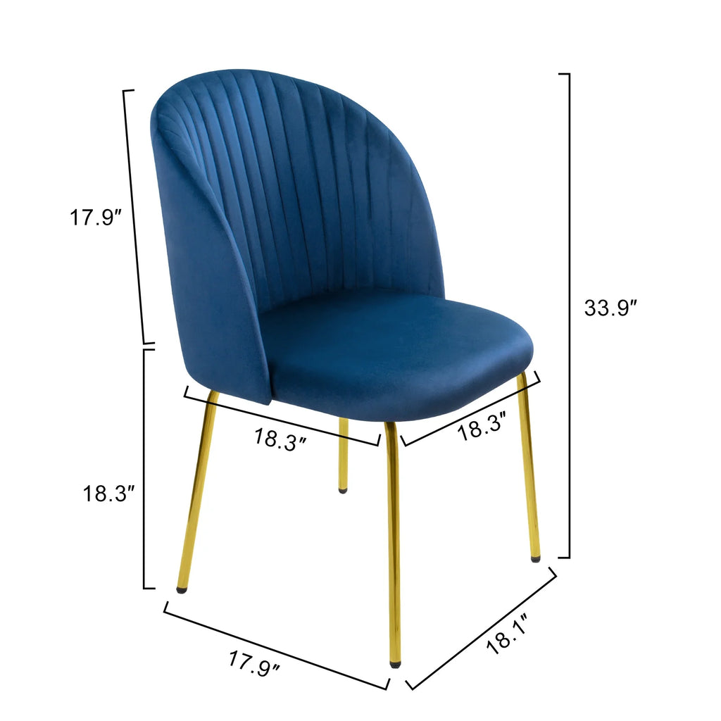 Blue Velvet Dining Chairs Set of 2 Y94537