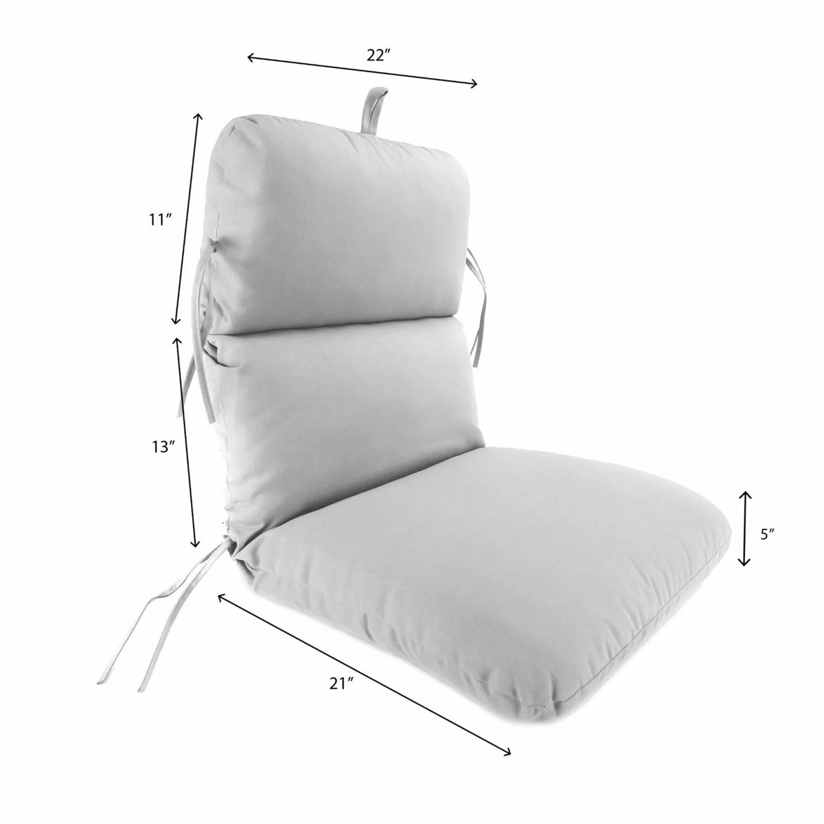 22 x 45 in. Rectangular Outdoor Chair Cushion with Ties N88863