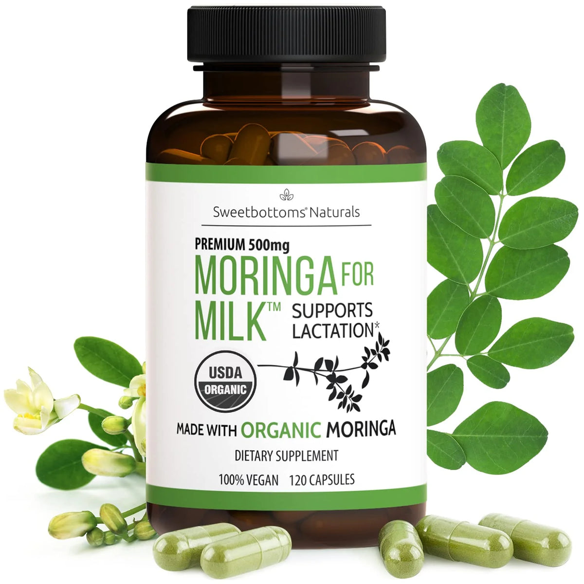 Organic Moringa 500mg Capsules 120 ct O571477