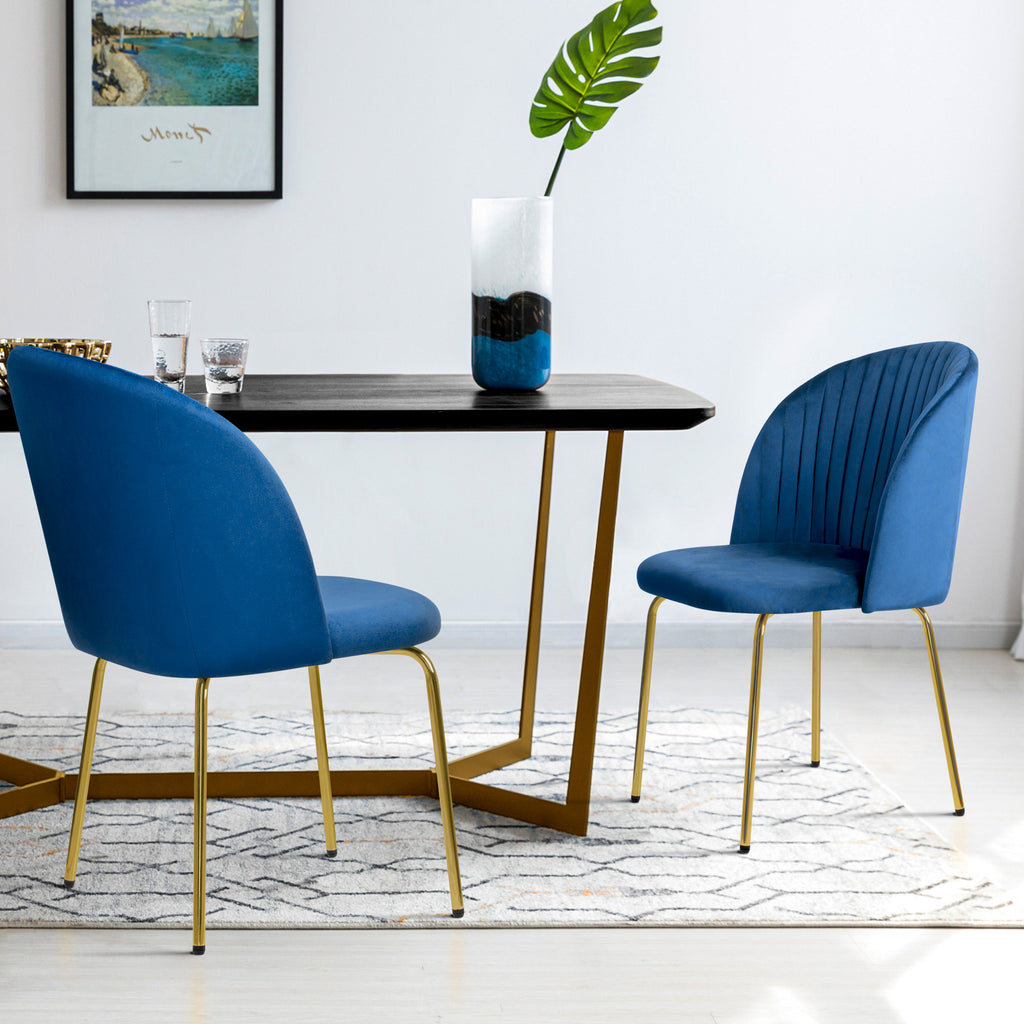 Blue Velvet Dining Chairs Set of 2 Y94537