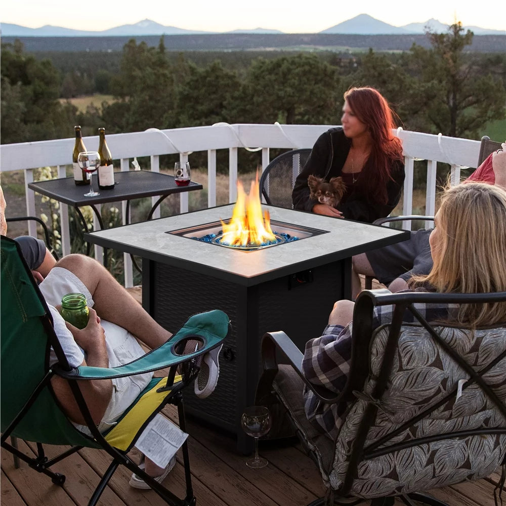 30'' Square Propane Fire Pit Table 50,000 BTU X55824