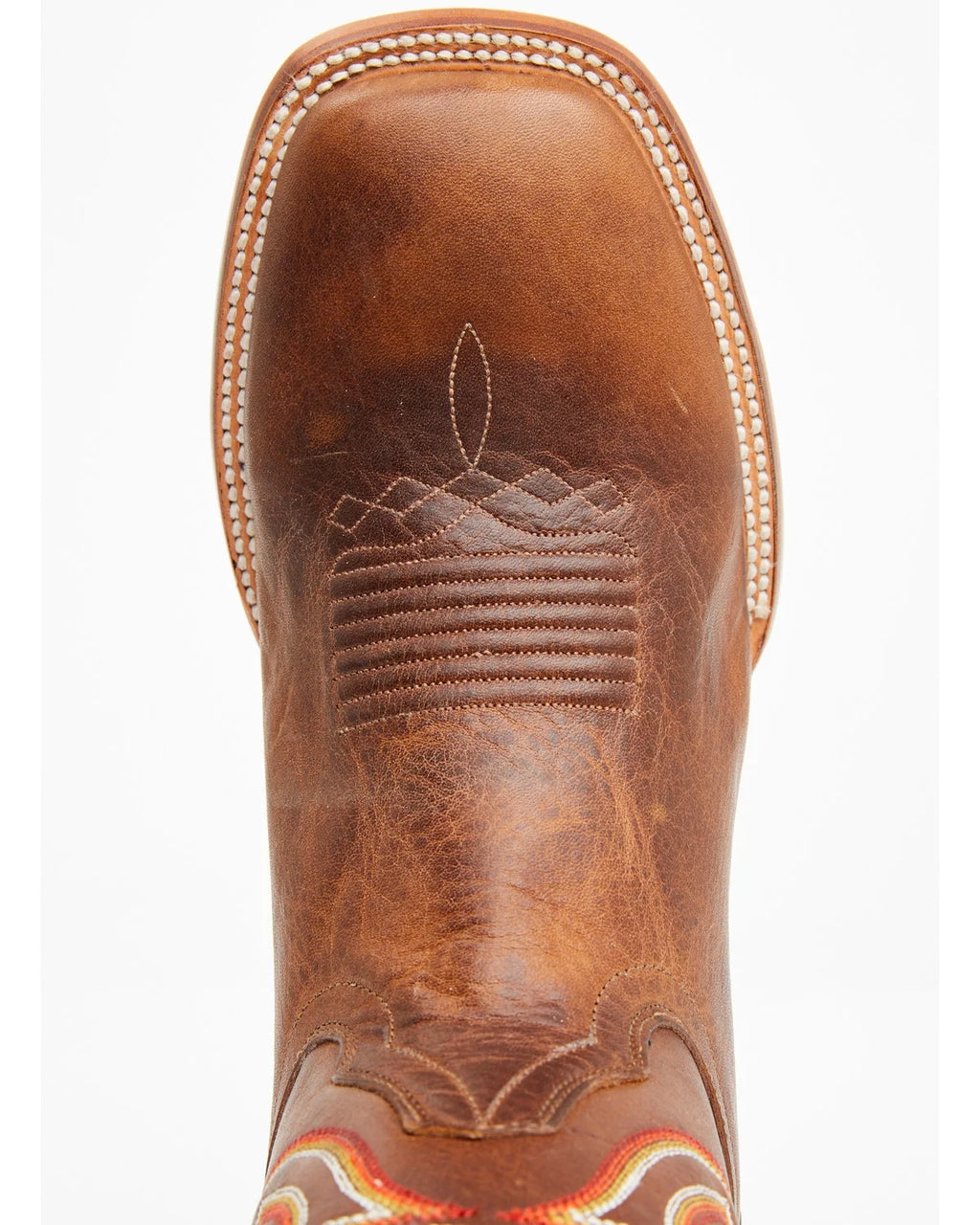 Brown Broad Square Toe Western Boot D73457
