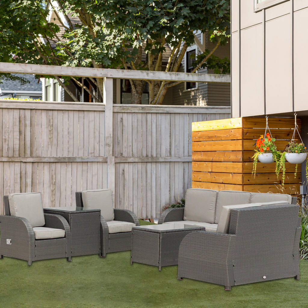 6-Piece Outdoor Wicker PE Rattan Sectional Sofa Set G38798