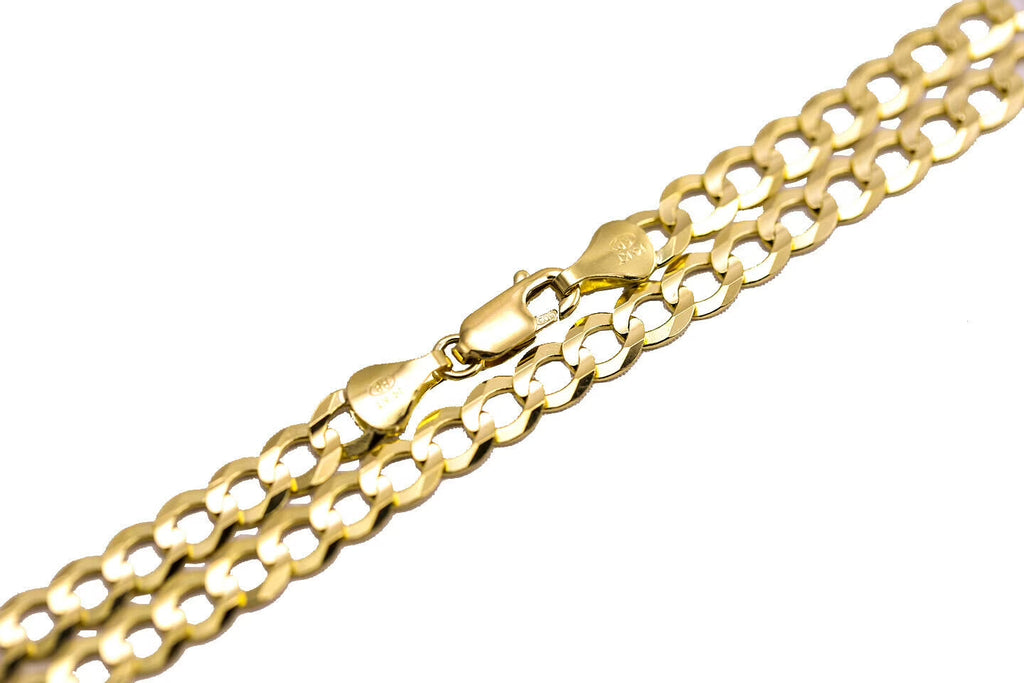 14k Solid Yellow Gold Cuban Link Chain Necklace 22" V900263