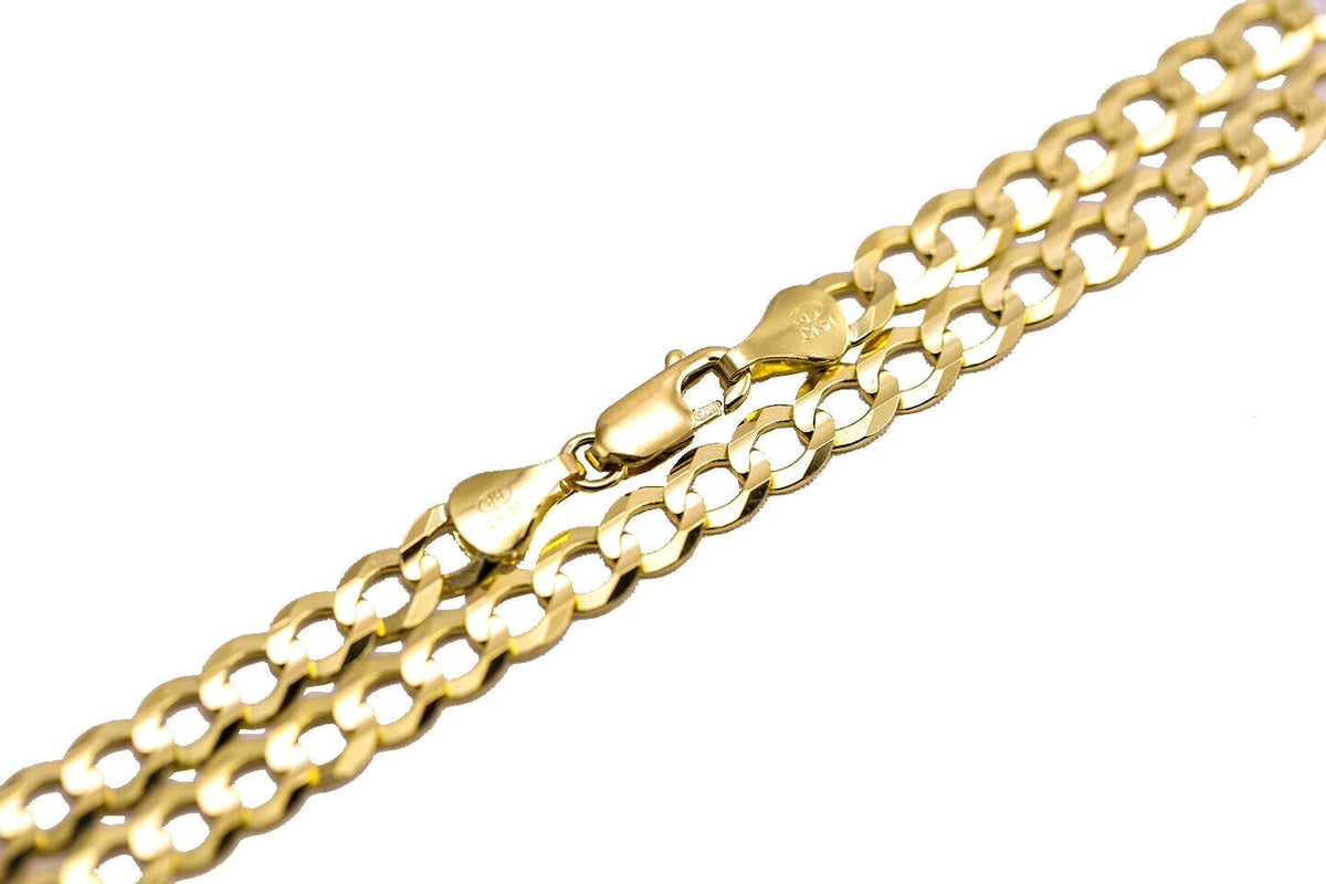 14k Solid Yellow Gold Cuban Link Chain Necklace 22" V900263