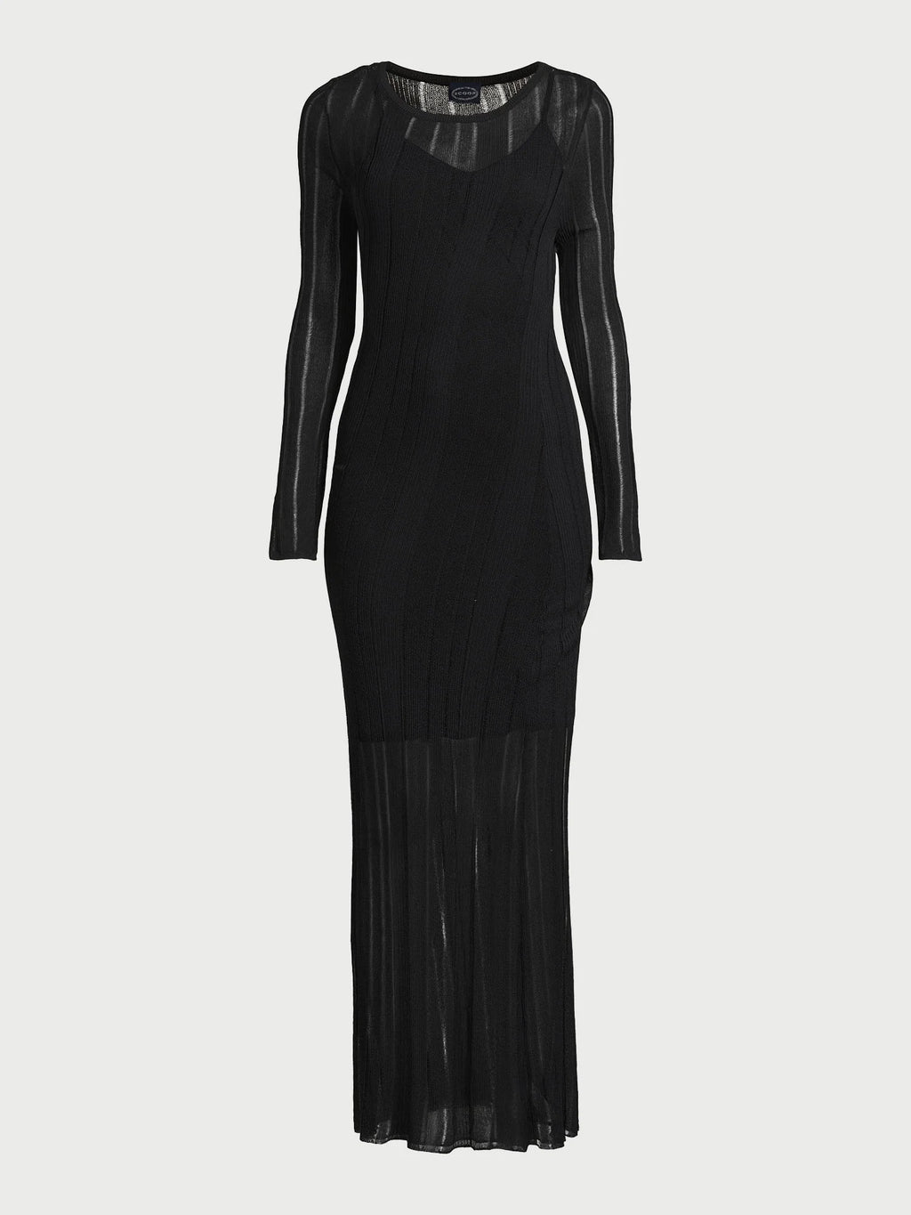 Women's Sheer Maxi Sweater Dress with Lining L83381