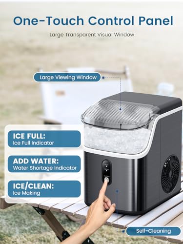 Portable Countertop Nugget Ice Maker 34Lbs/Day Self-Cleaning N354