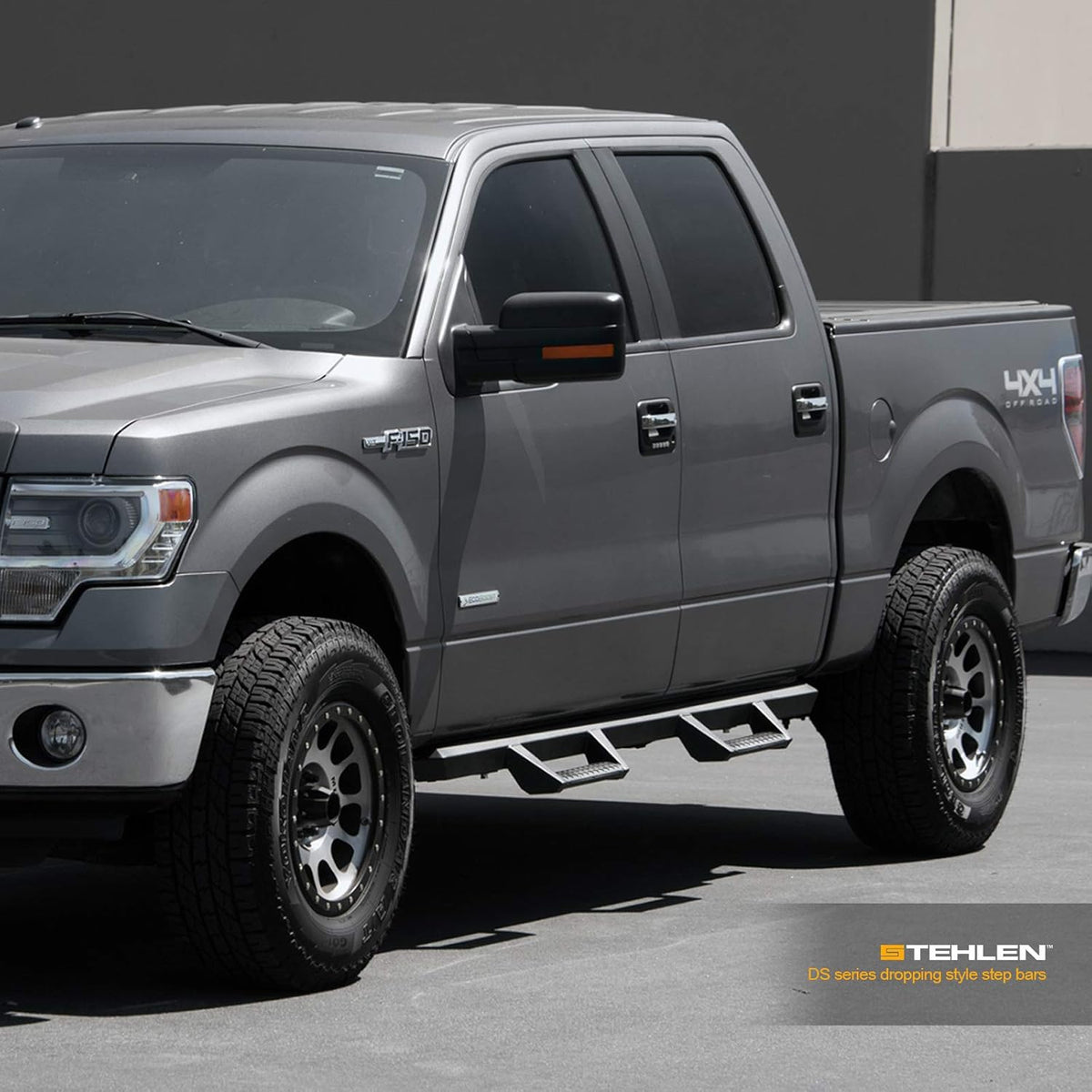 Matte Black Nerf Bars Running Boards for Ford F150 SuperCrew Cab T262