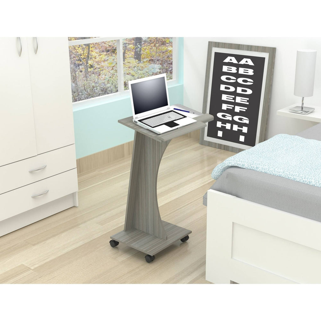 Smoke Oak Rolling Laptop Cart U524
