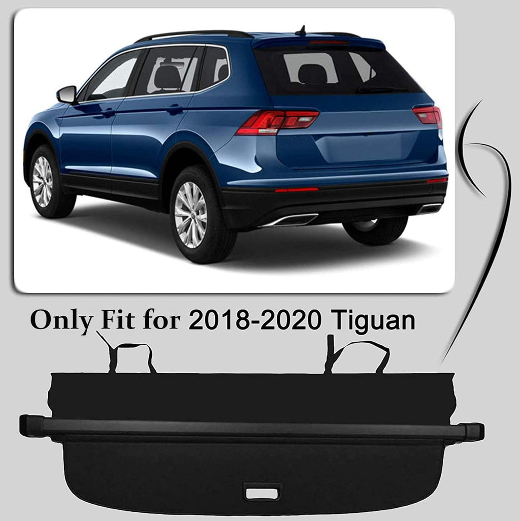 Black Trunk Cargo Cover for VW Volkswagen Tiguan 2018-2020 T33302