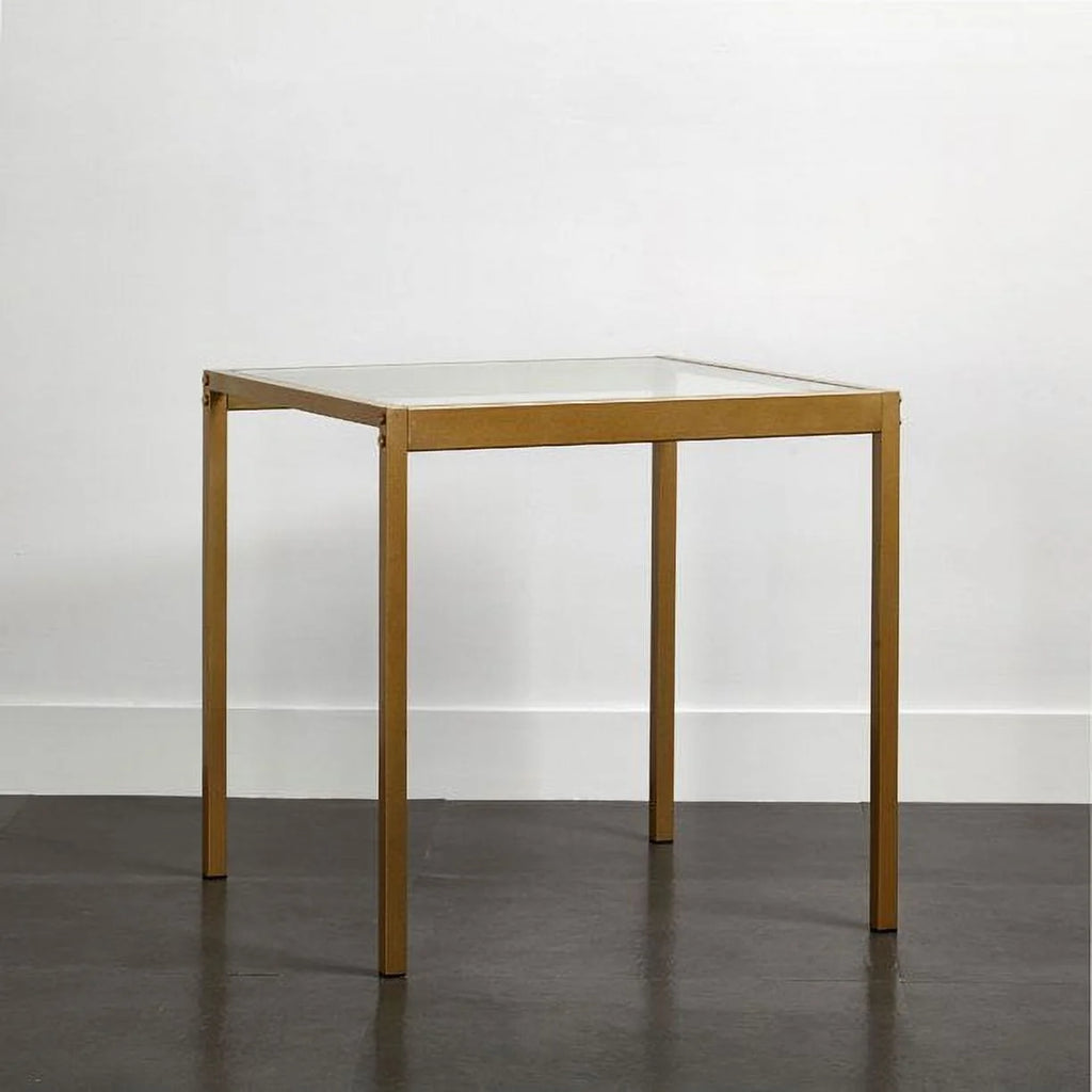 Tempered Glass and Metal Dining Table A931769