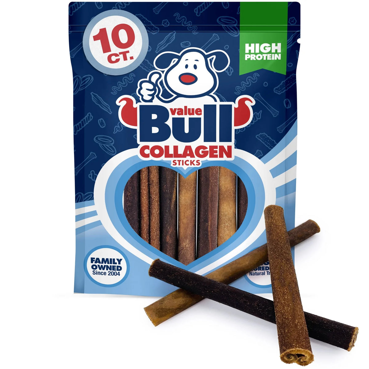 Collagen Sticks Beef Dog Chews Medium 6 Inch 10 Count H213868