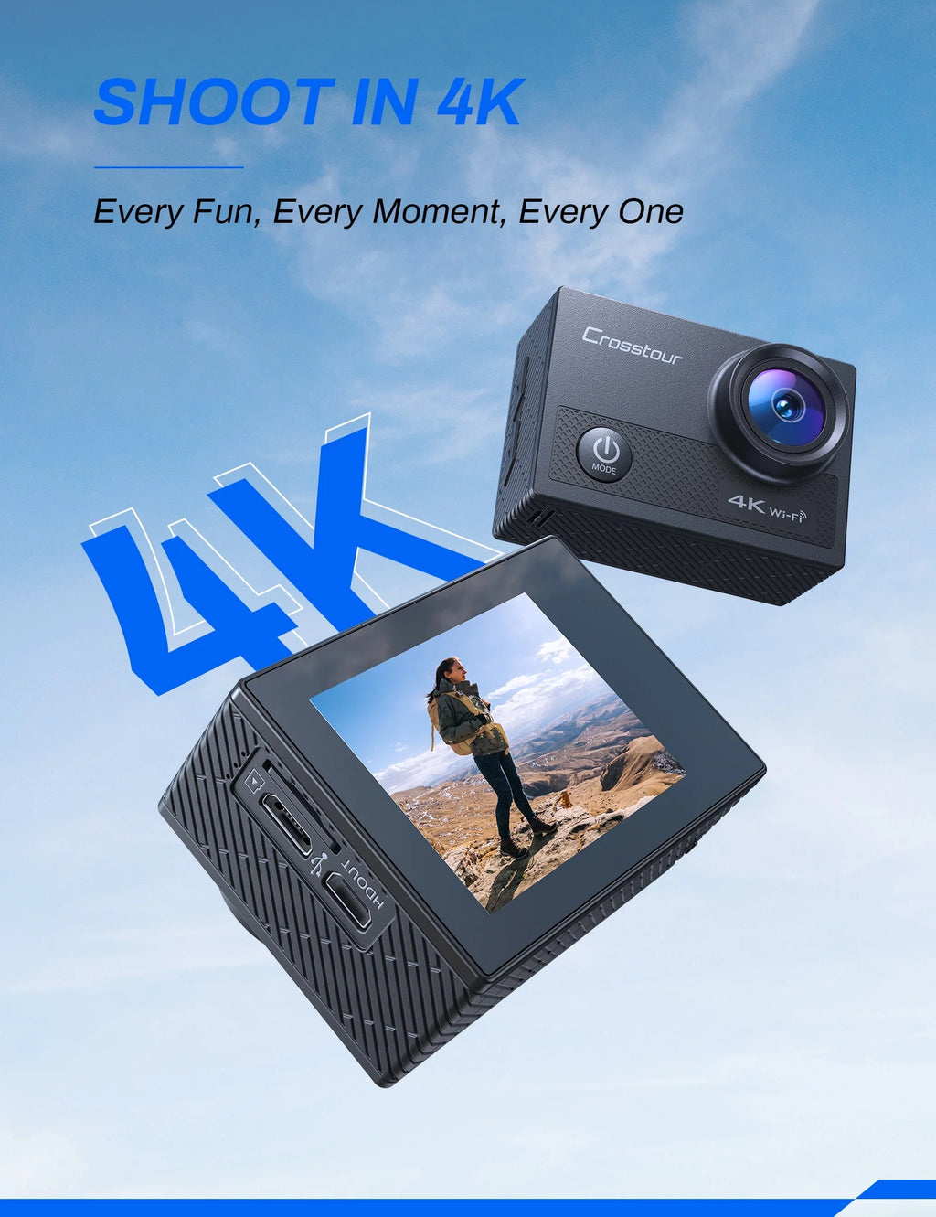 4K 16MP WiFi Sports & Action Camera with Remote Control M904