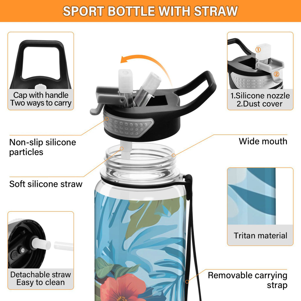 32oz Tritan Leakproof Water Bottle with Straw M895767