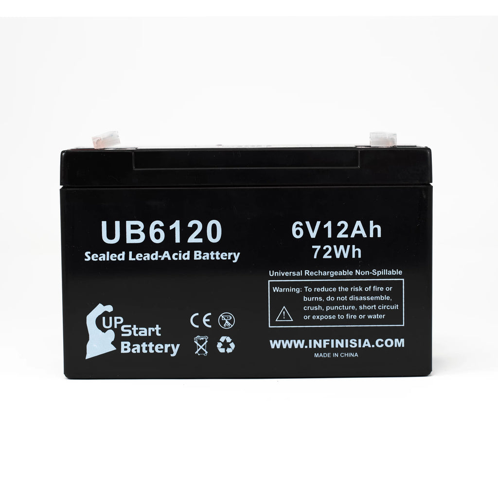 2x Pack 6V 12Ah Sealed Lead Acid Battery with F1 to F2 Terminal Adapters L4962