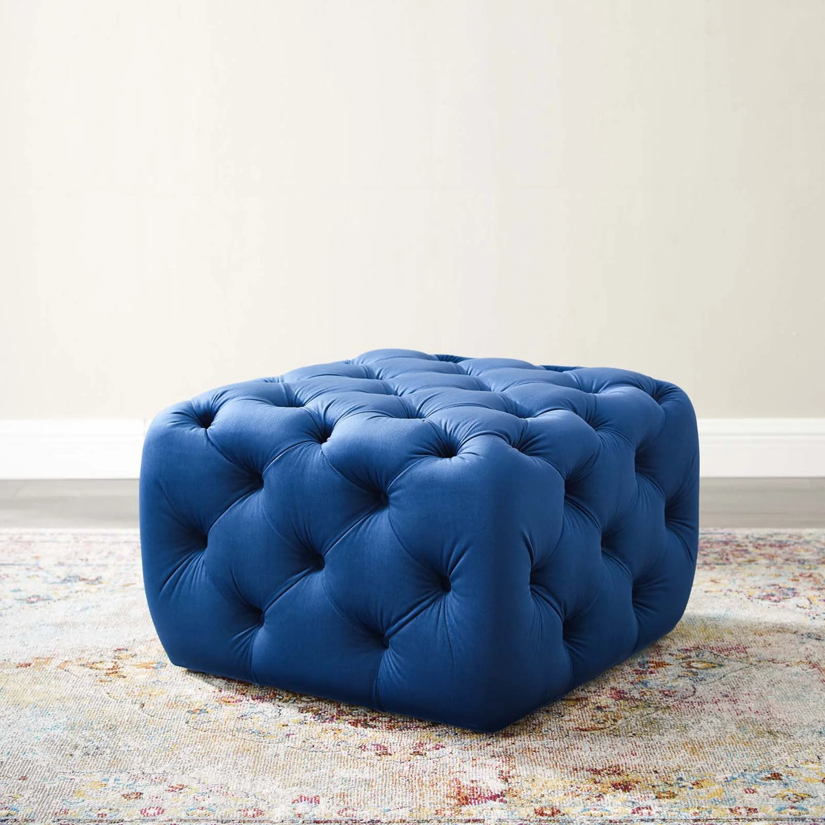 Tufted Velvet Accent Chair Ottoman I45323